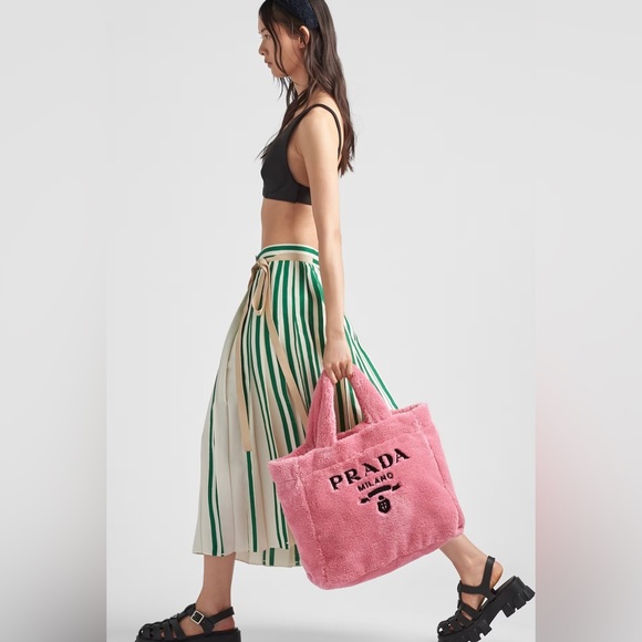 PRADA Pink Terry Tote Bag NWT! - Picture 6 of 6